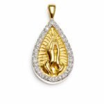 Sacred Radiance Praying Hands Teardrop Pendant