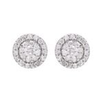 Diamond Cluster Halo Stud Earrings
