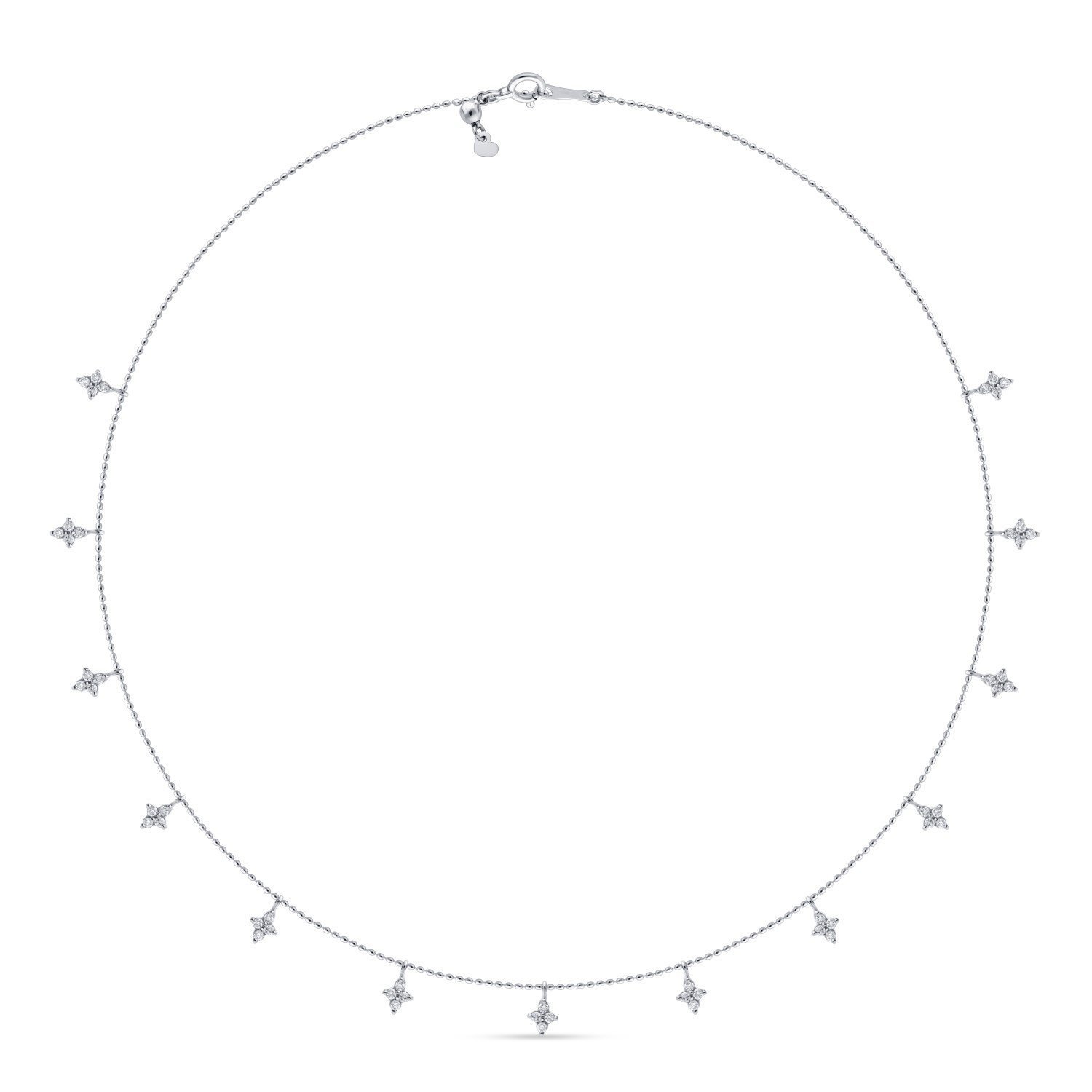 Diamond Clover Station Necklace