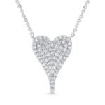Pavé Diamond Tapered Heart Pendant Necklace