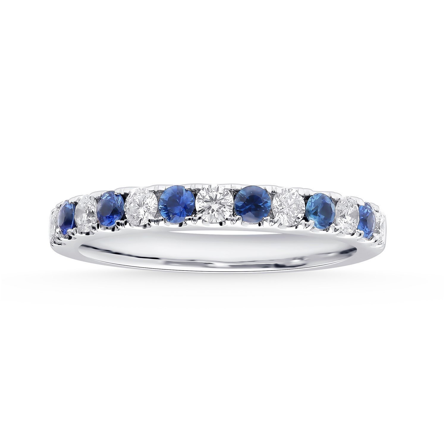 Classic Gemstone & Diamond Alternating Band