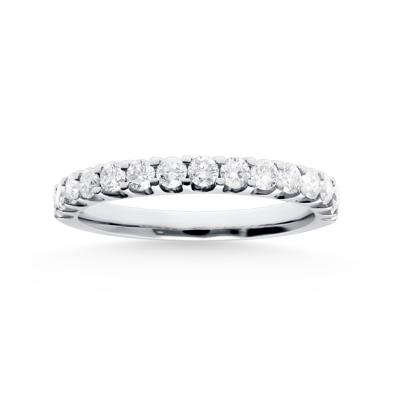 White Gold Round Diamond Half Eternity Band