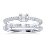 White Gold Baguette Diamond Fashion Ring