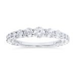 White Gold Graduating Round Diamond Eternity Band
