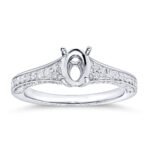 White Gold Oval Diamond Semi-Mount Engagement Ring