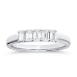 Shared Prong Emerald-Cut Diamond Five-Stone Anniversary Ring