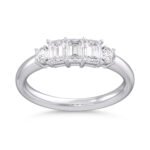Five-Stone Baguette Diamond Ring with Tapered Accents