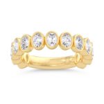 Oval Diamond Bezel-Set Wedding Band