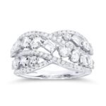 Interwoven Baguette, Oval & Round Diamond Crisscross Ring