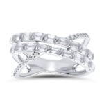 Emerald-Cut Diamond Crisscross Statement Ring
