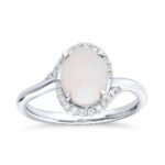 Opal & Diamond Halo Bypass Fashion Ring