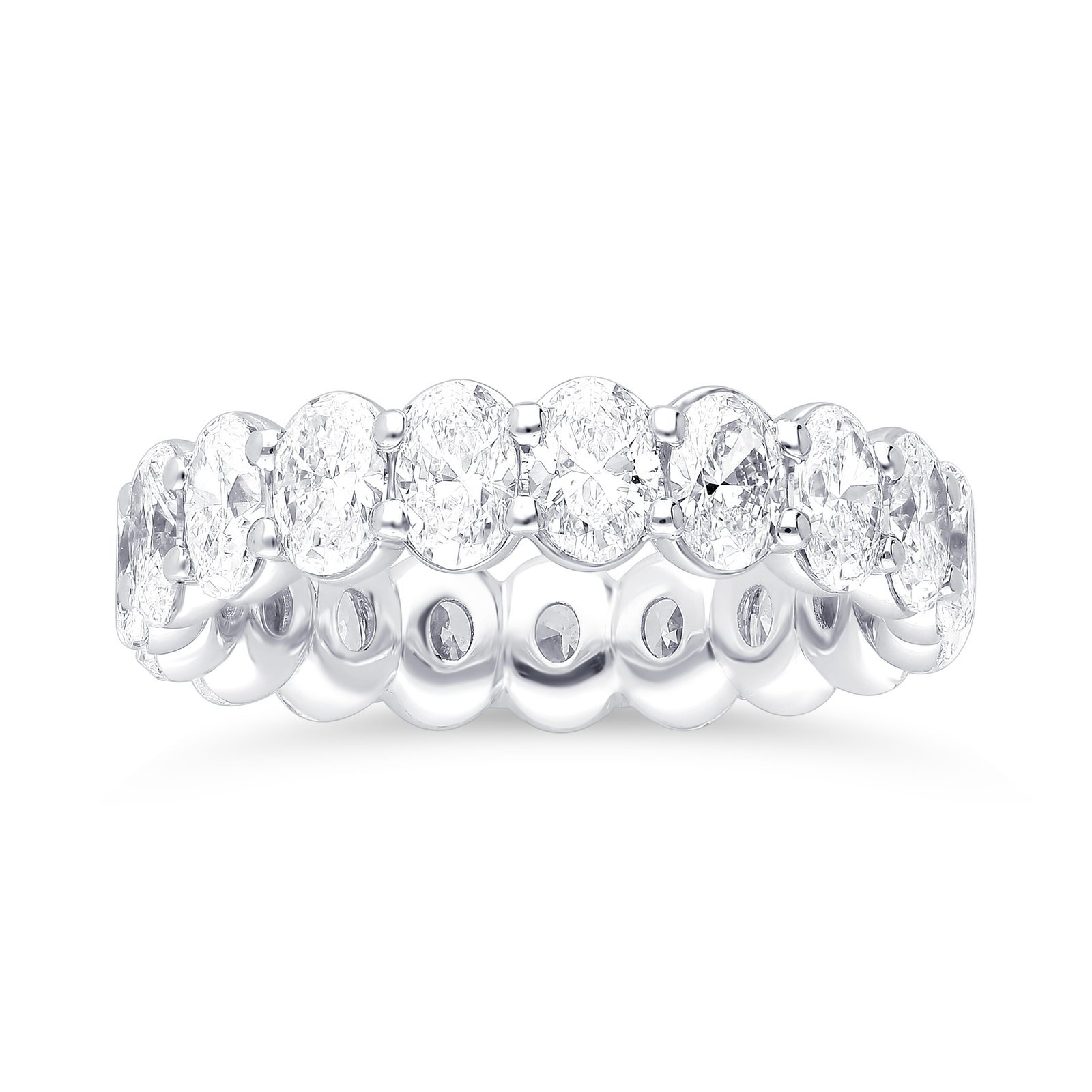 Bezel Shared Prong Oval Diamond Eternity Band