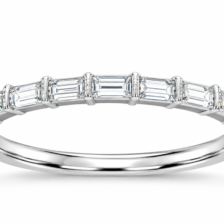 Emerald-Cut Diamond Half-Eternity Band