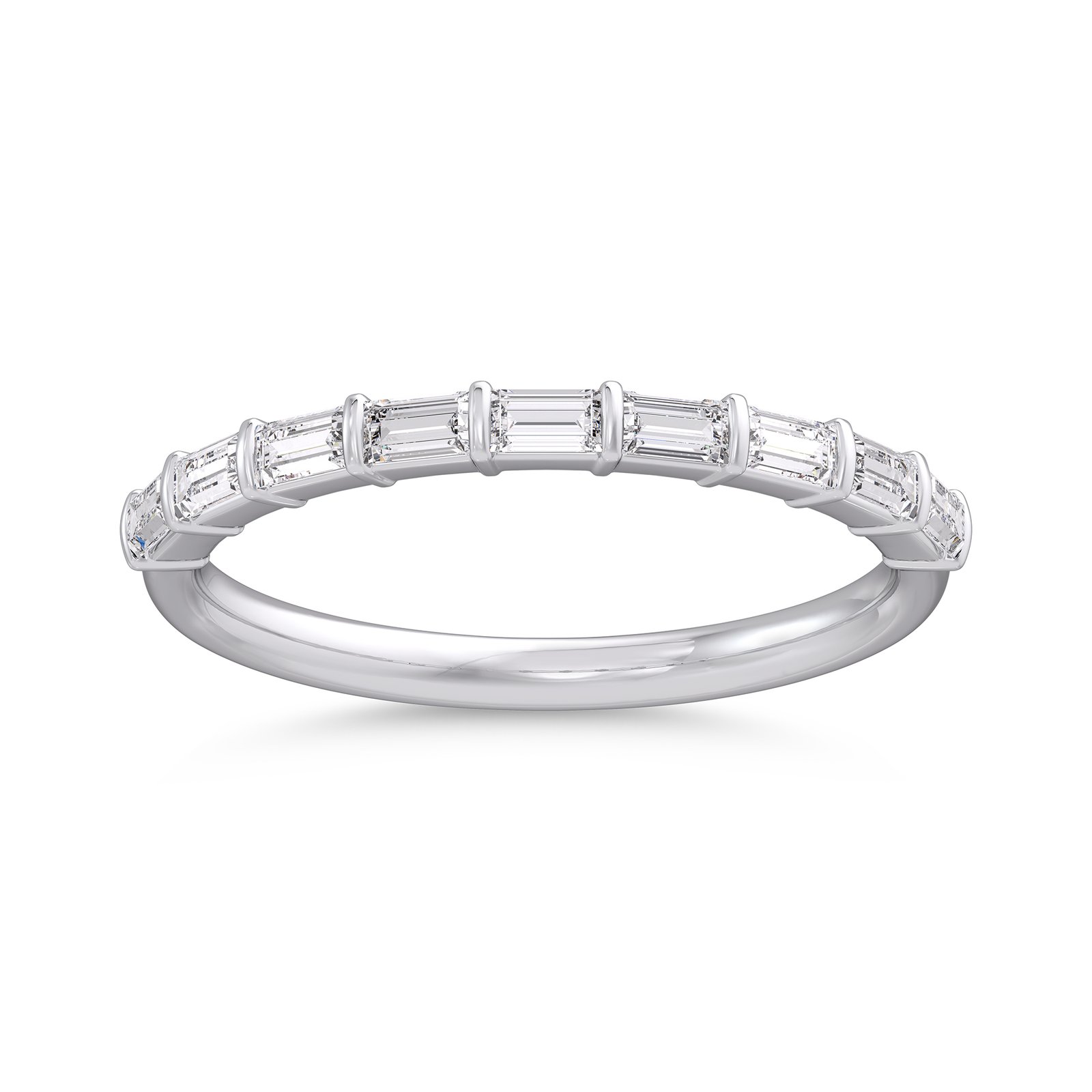Emerald-Cut Diamond Half-Eternity Band
