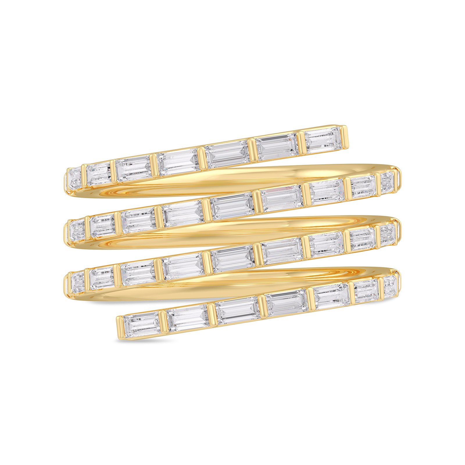 Multi-Row Baguette Diamond Wrap Ring