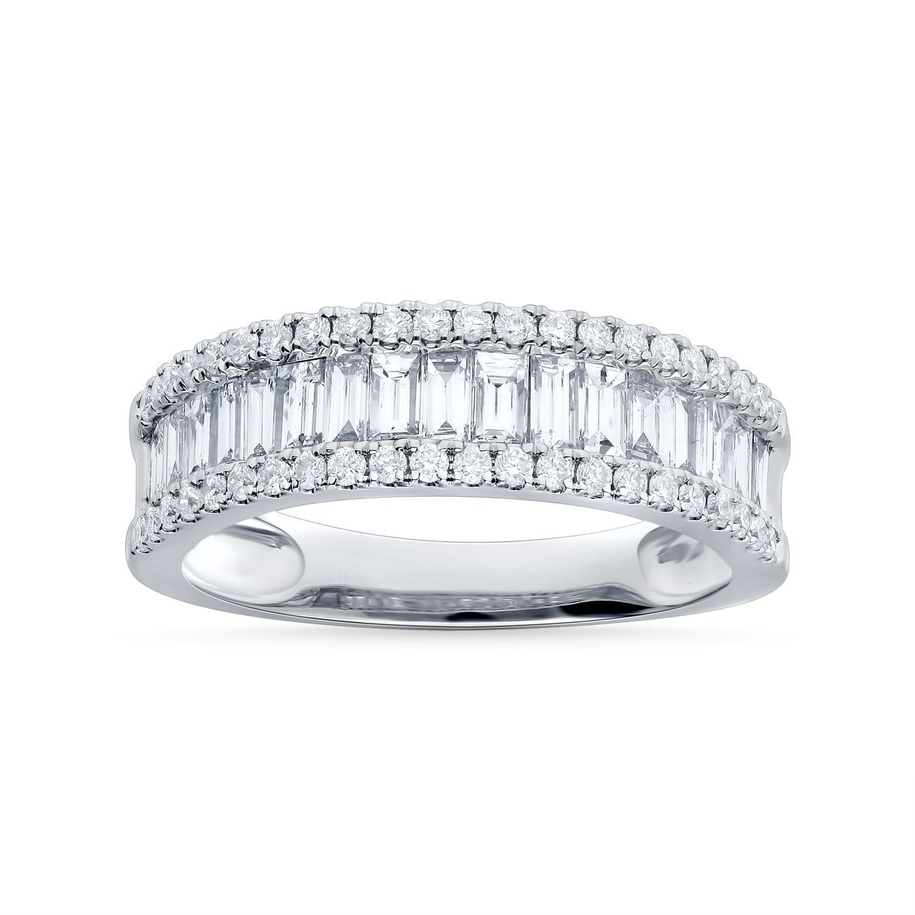 Baguette & Round Channel-Set Diamond Eternity Band