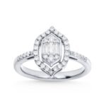 Vintage Geometric Halo Engagement & Statement Ring