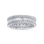 Baguette Diamond Eternity Band with Pavé Borders