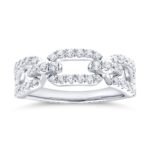 Diamond Link Motif Fashion Band