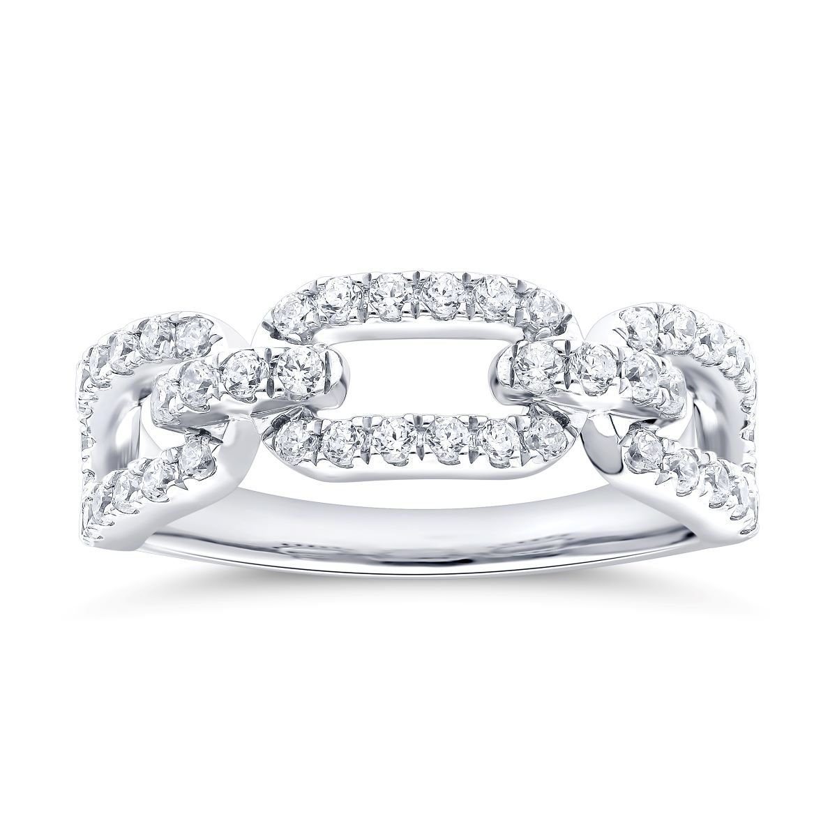 Diamond Link Motif Fashion Band