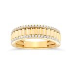 Channel-Set Baguette Diamond Band with Pavé Edges