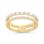 Two-Row Baguette and Pavé Diamond Band