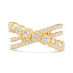 Crisscross Bezel Diamond Wrap Ring