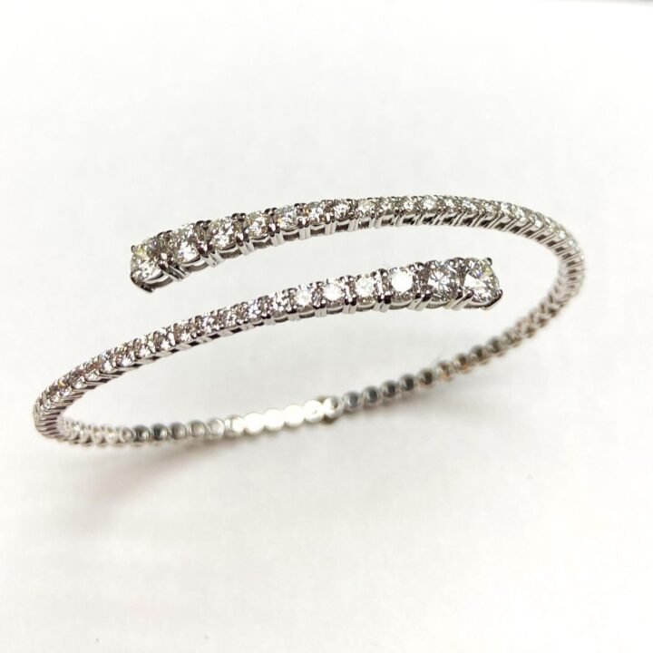 Open Wrap Diamond Bangle Bracelet