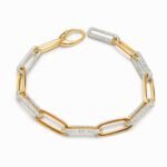 Two-Tone Diamond Paperclip Link Bracelet