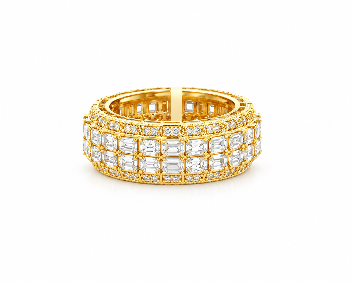 Multi-Row Emerald-Cut Diamond Eternity Band