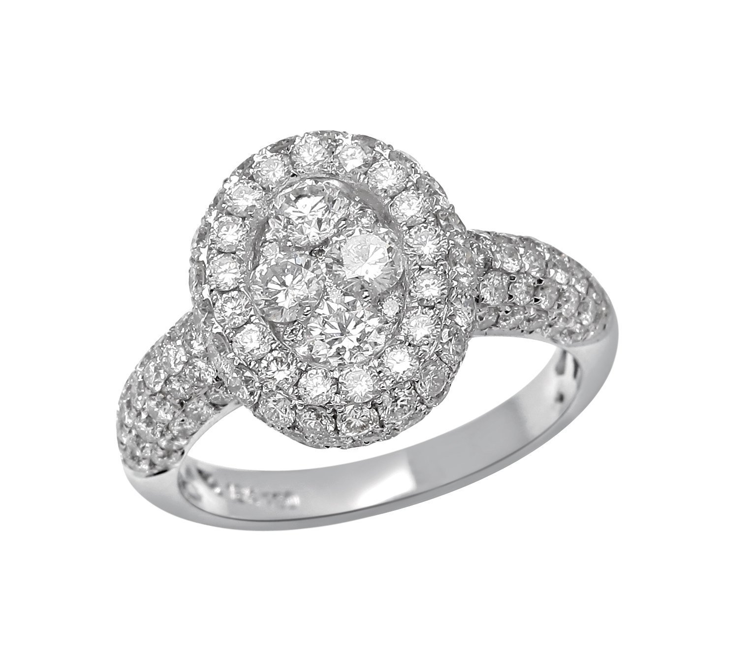 White Gold Double Halo Diamond Engagement Ring