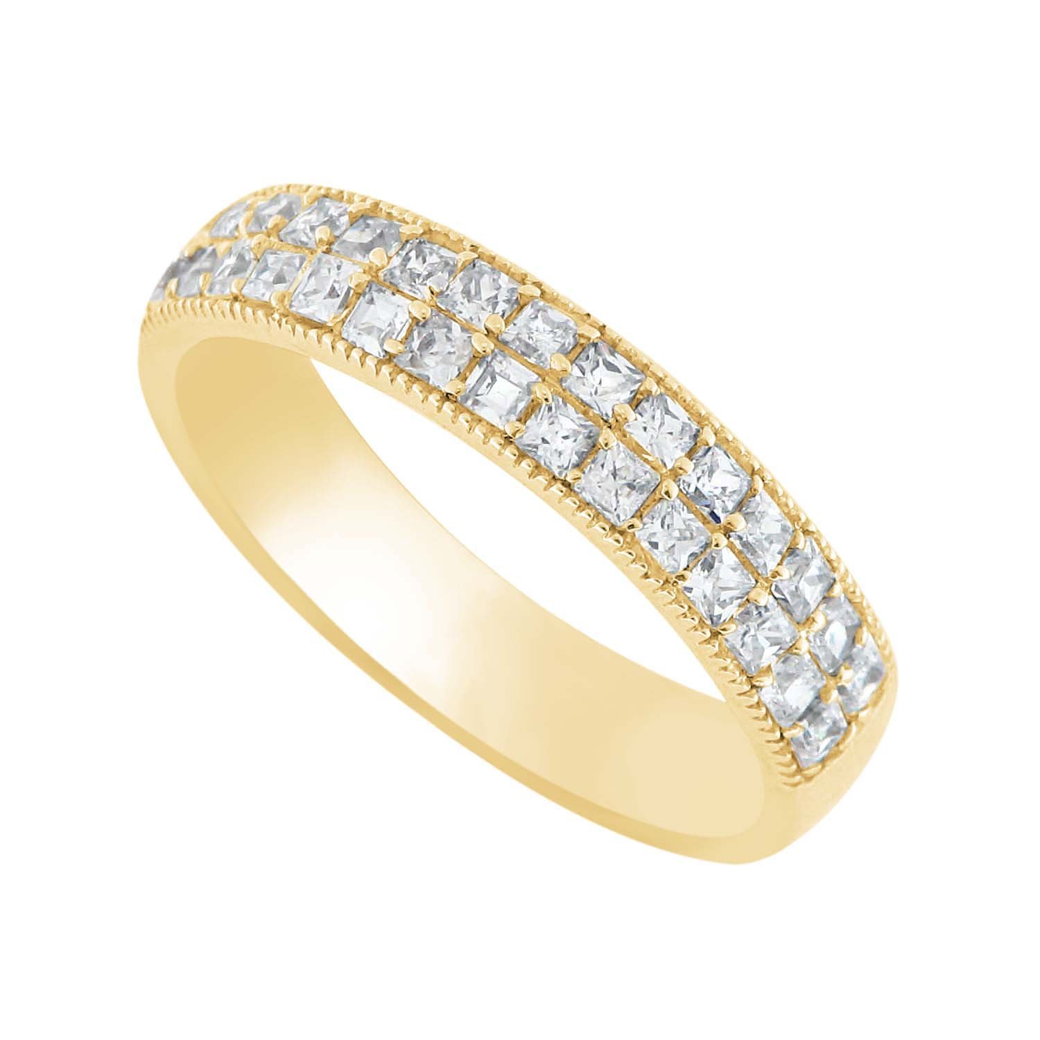 Double-Row Diamond Eternity Band with Milgrain Detail