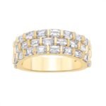Woven Baguette Diamond Three Row Band