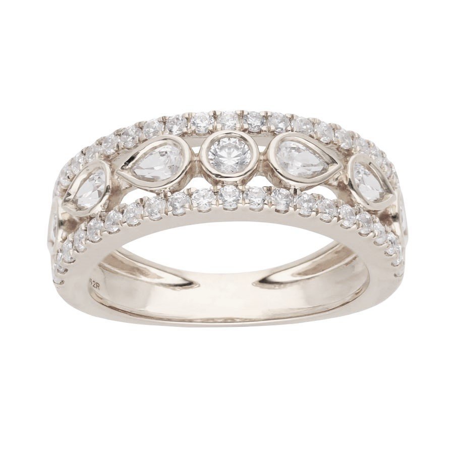 Diamond Pear & Round Alternating Band