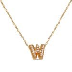 Diamond Initial “W” Pendant Necklace