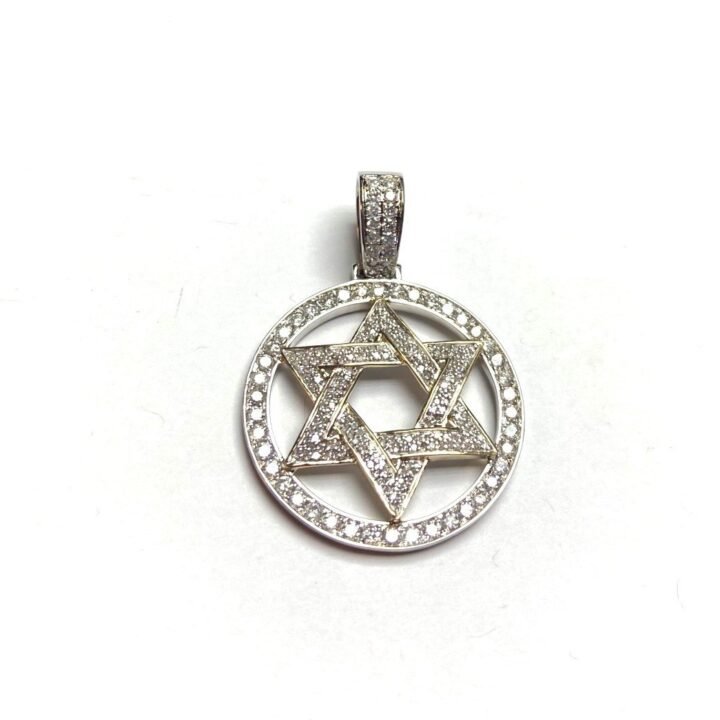 Halo Circle Faith & Heritage Diamond Star of David Pendant