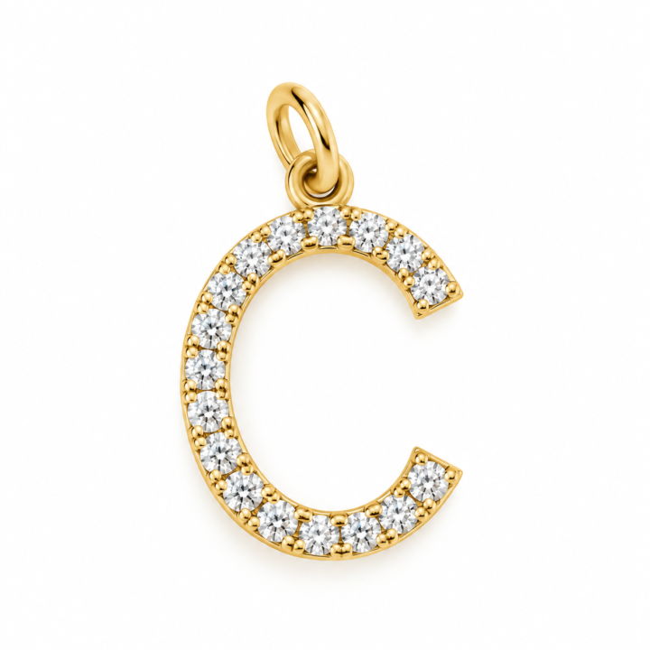 Diamond Initial “C” Pendant
