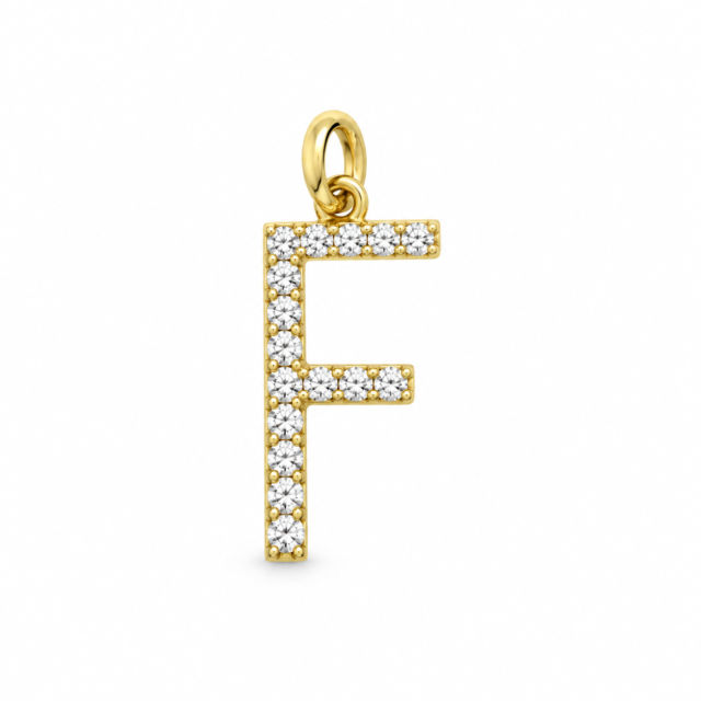 Diamond Initial “F” Pendant