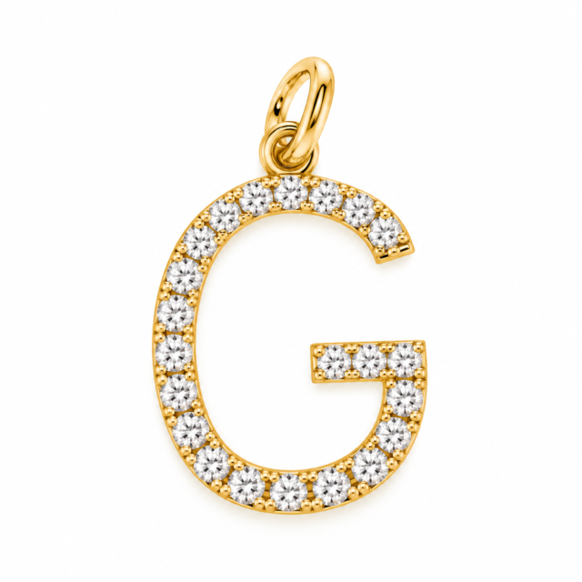 Diamond Initial “G” Pendant