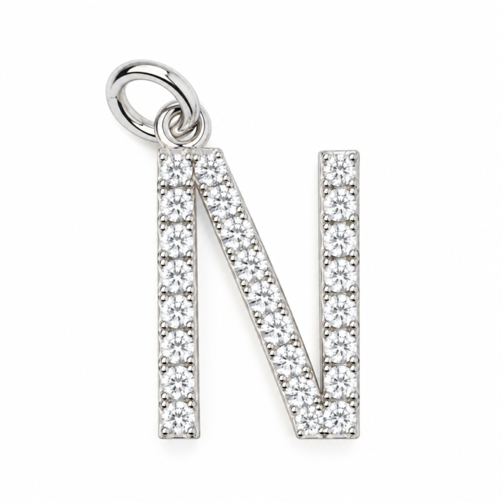 Diamond Initial “N” Pendant