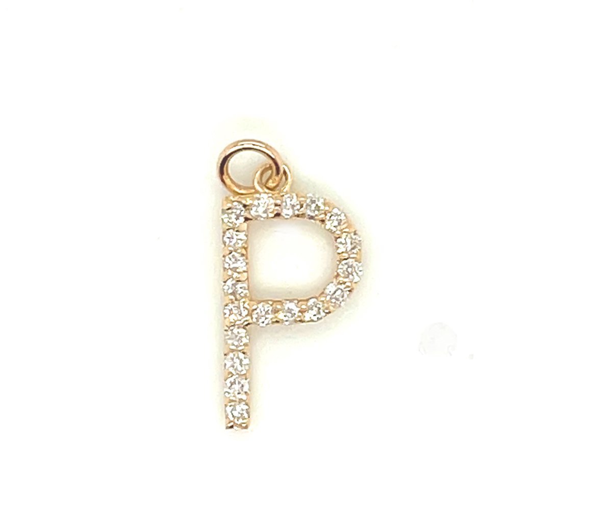 Diamond Initial “P” Pendant