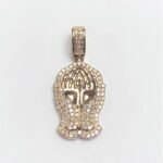 Diamond Hamsa Hand Pendant in Yellow Gold