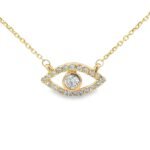 Diamond Evil Eye Pendant Necklace