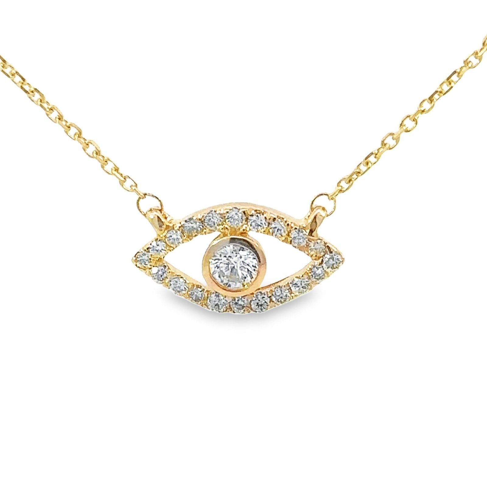 Diamond Evil Eye Pendant Necklace