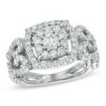 Vintage-Inspired Cushion Halo Diamond Ring in White Gold