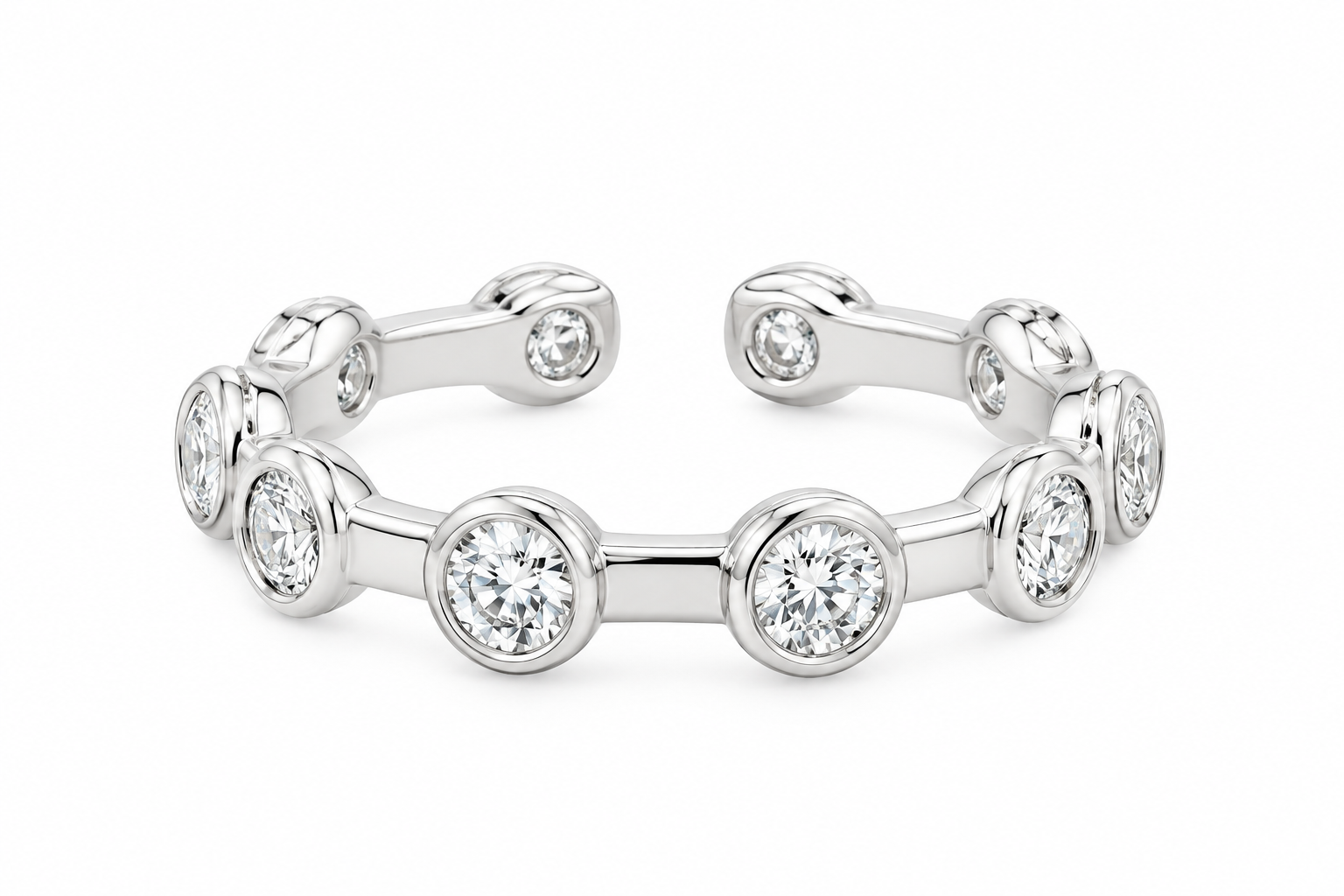 White Gold Bezel-Set Diamond Eternity Band