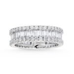White Gold Baguette & Round Diamond Eternity Band