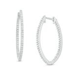 Diamond Inside-Out Oval Hoop Earrings