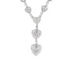 Diamond Pavé Heart Cascade Drop Necklace