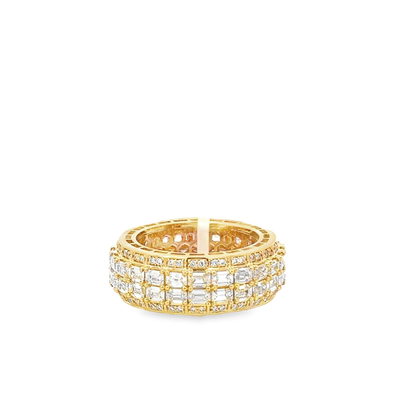 Multi-Row Emerald-Cut Diamond Eternity Band